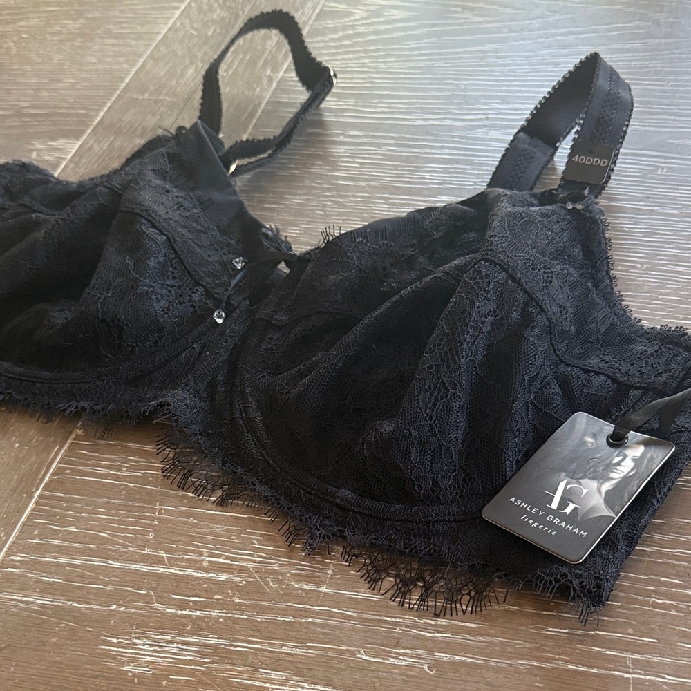 Ashley Graham black Lace Bra 40 DDD New